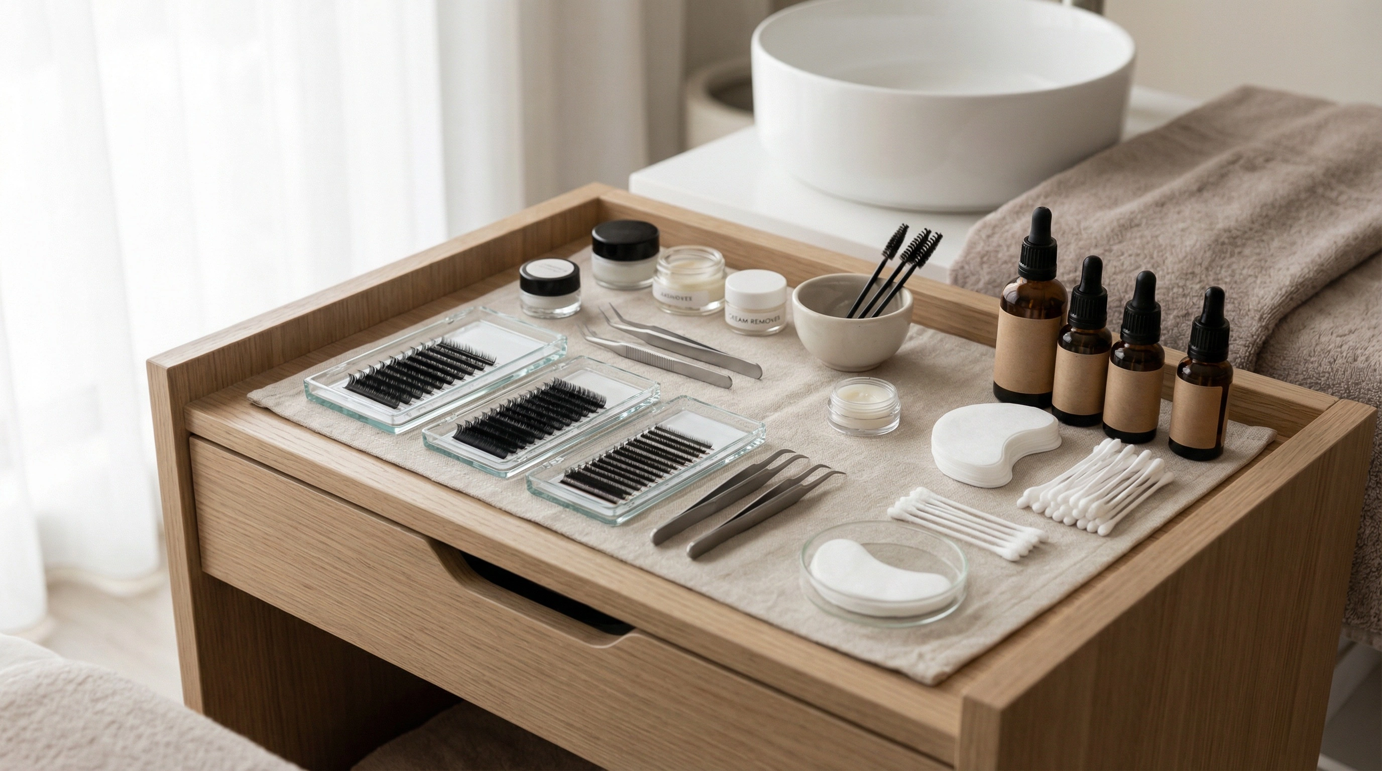 How Much Do Lash Technicians Earn in the UK? Salary Guide 3 Professional lash and eye area treatment tools prepared for a client appointment